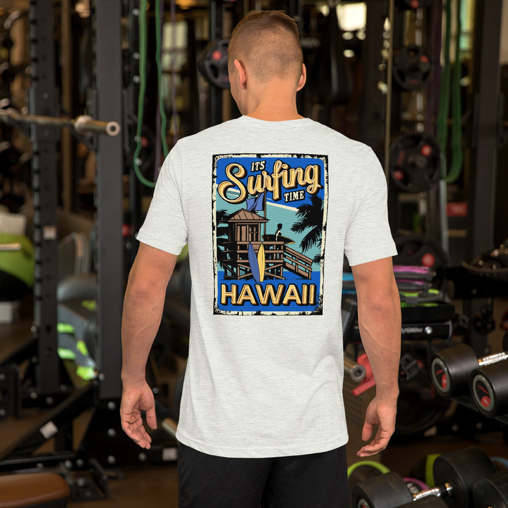 It's Surfing Time Hawaii - Blue Yellow Design