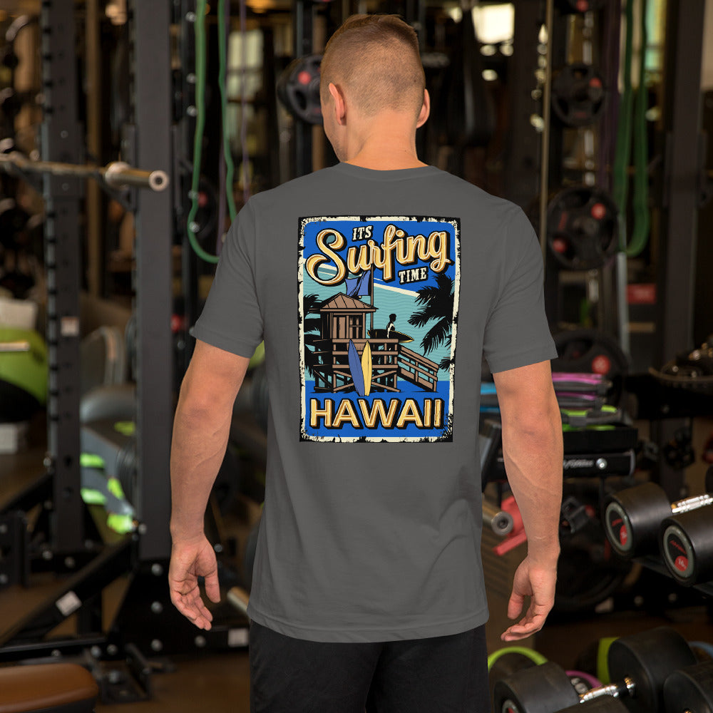 It's Surfing Time Hawaii - Blue Yellow Design