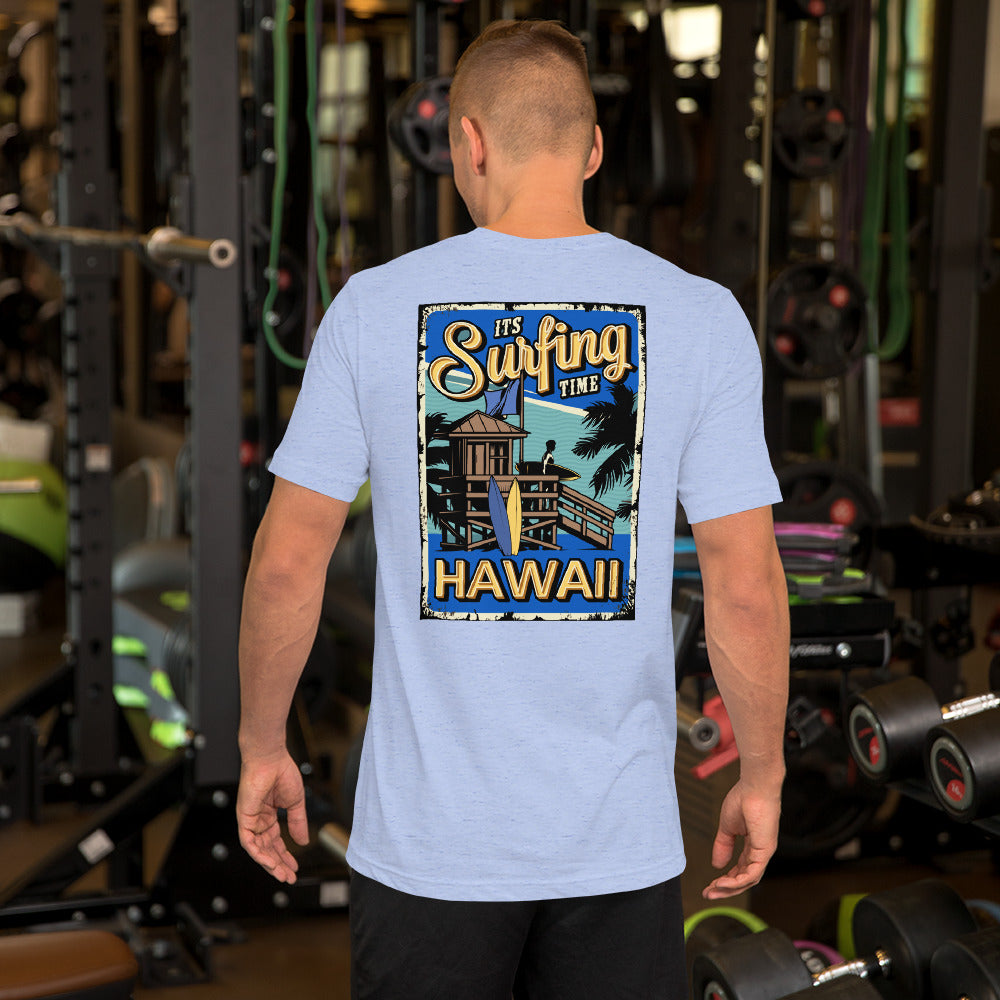 It's Surfing Time Hawaii - Blue Yellow Design