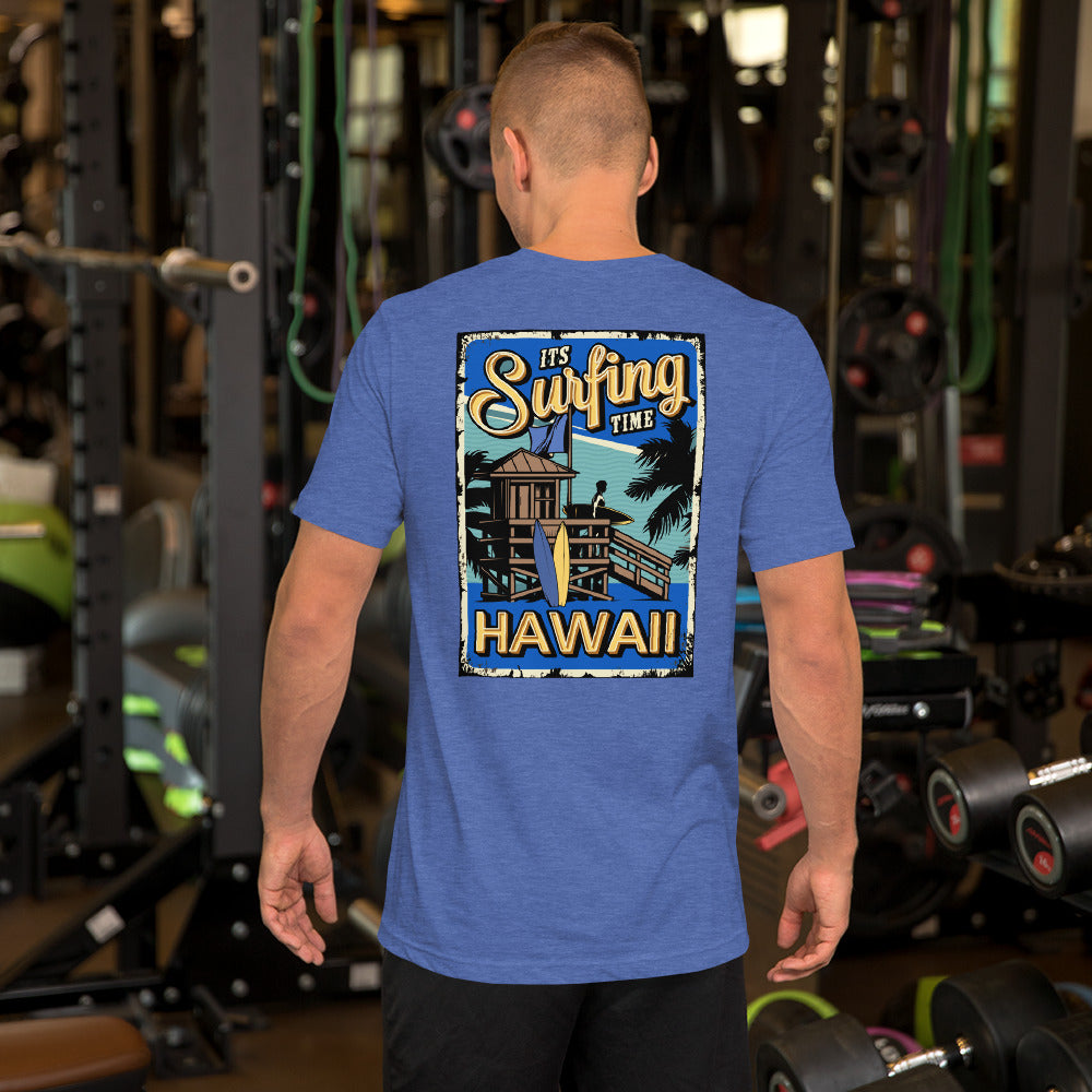 It's Surfing Time Hawaii - Blue Yellow Design