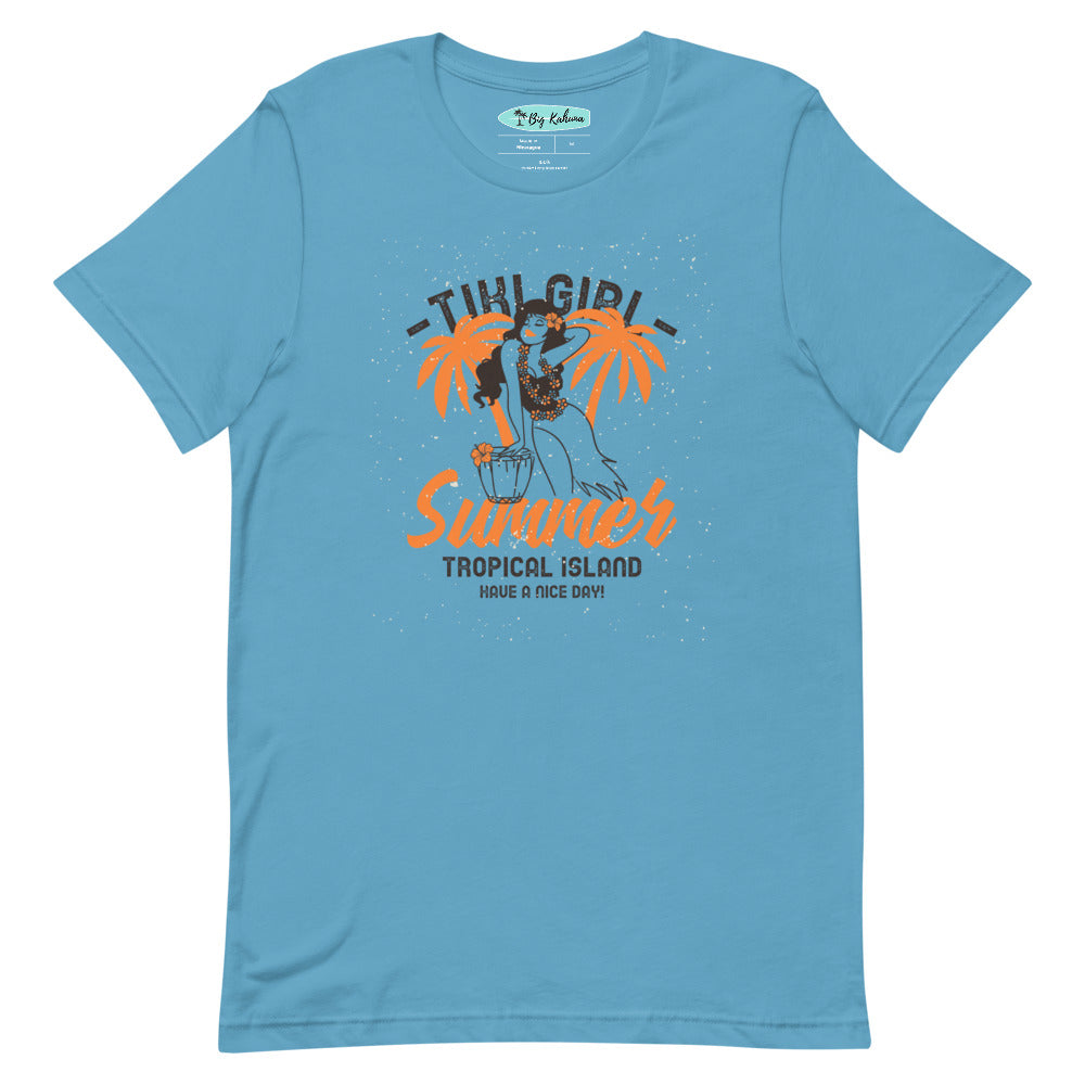 Tiki Girl Summer T-Shirt 2 - more colors!  34.00 bigkahunatshirts