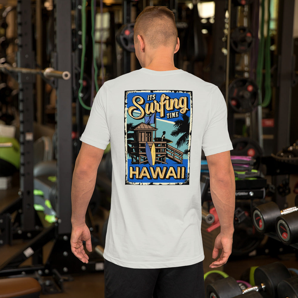 It's Surfing Time Hawaii - Blue Yellow Design