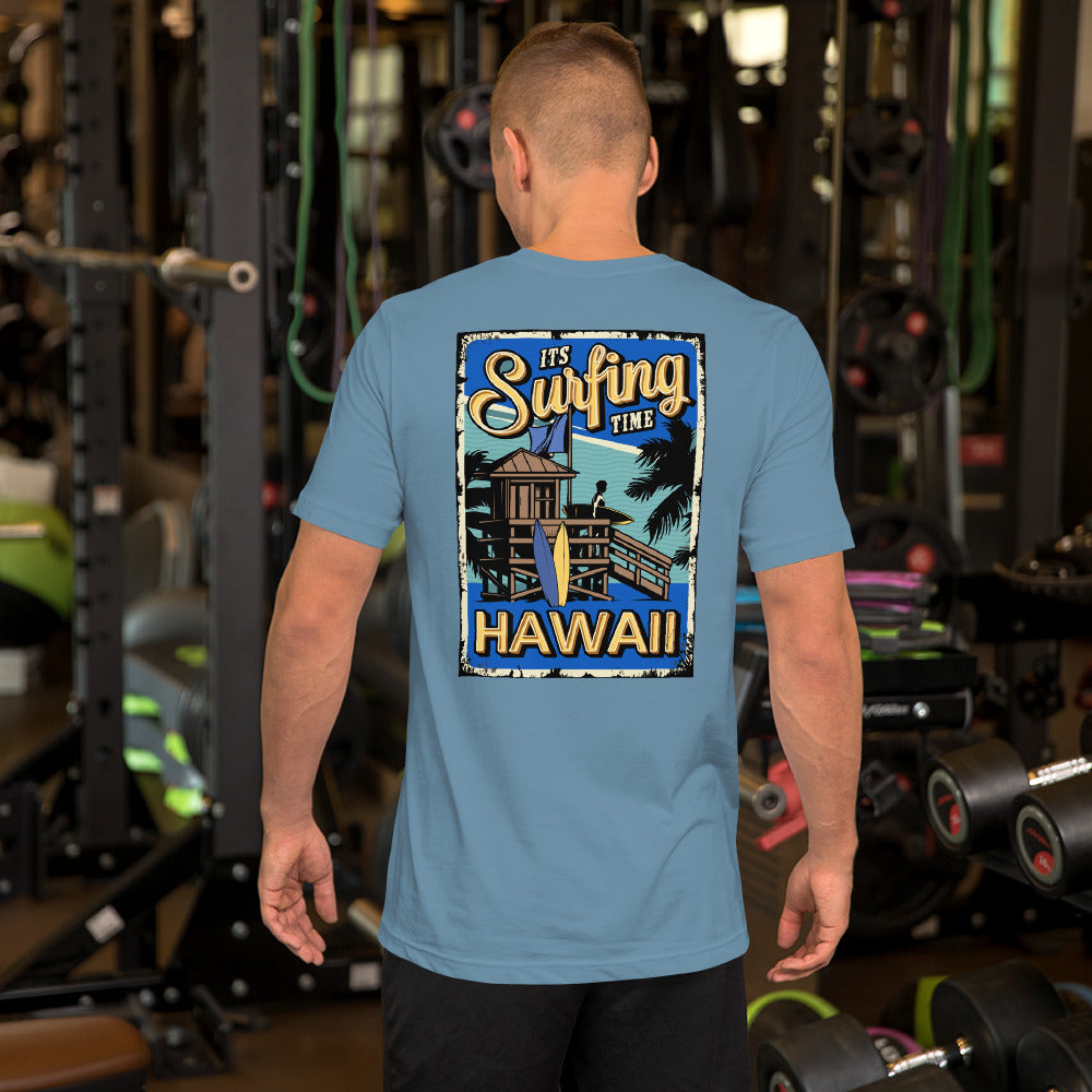 It's Surfing Time Hawaii - Blue Yellow Design