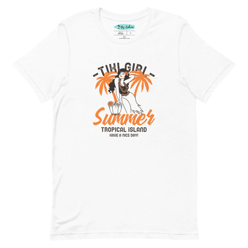 Tiki Girl Summer T-Shirt 2 - more colors!  34.00 bigkahunatshirts