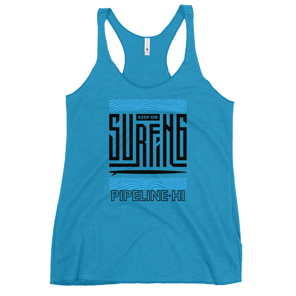 Keep on Surfing Racerback Tank  34.00 bigkahunatshirts